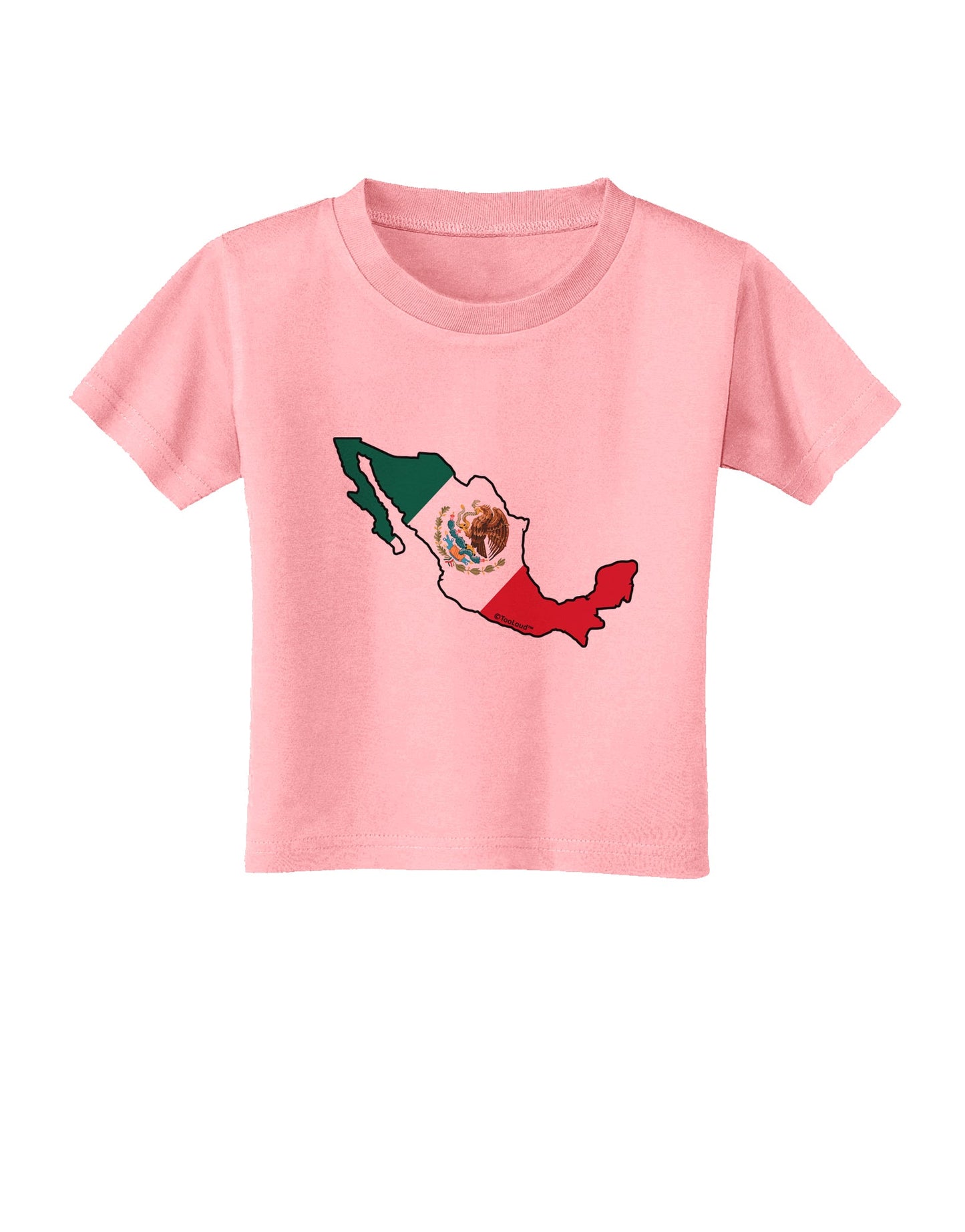 Mexico Outline - Mexican Flag Toddler T-Shirt by TooLoud-Toddler T-Shirt-TooLoud-Candy-Pink-2T-Davson Sales