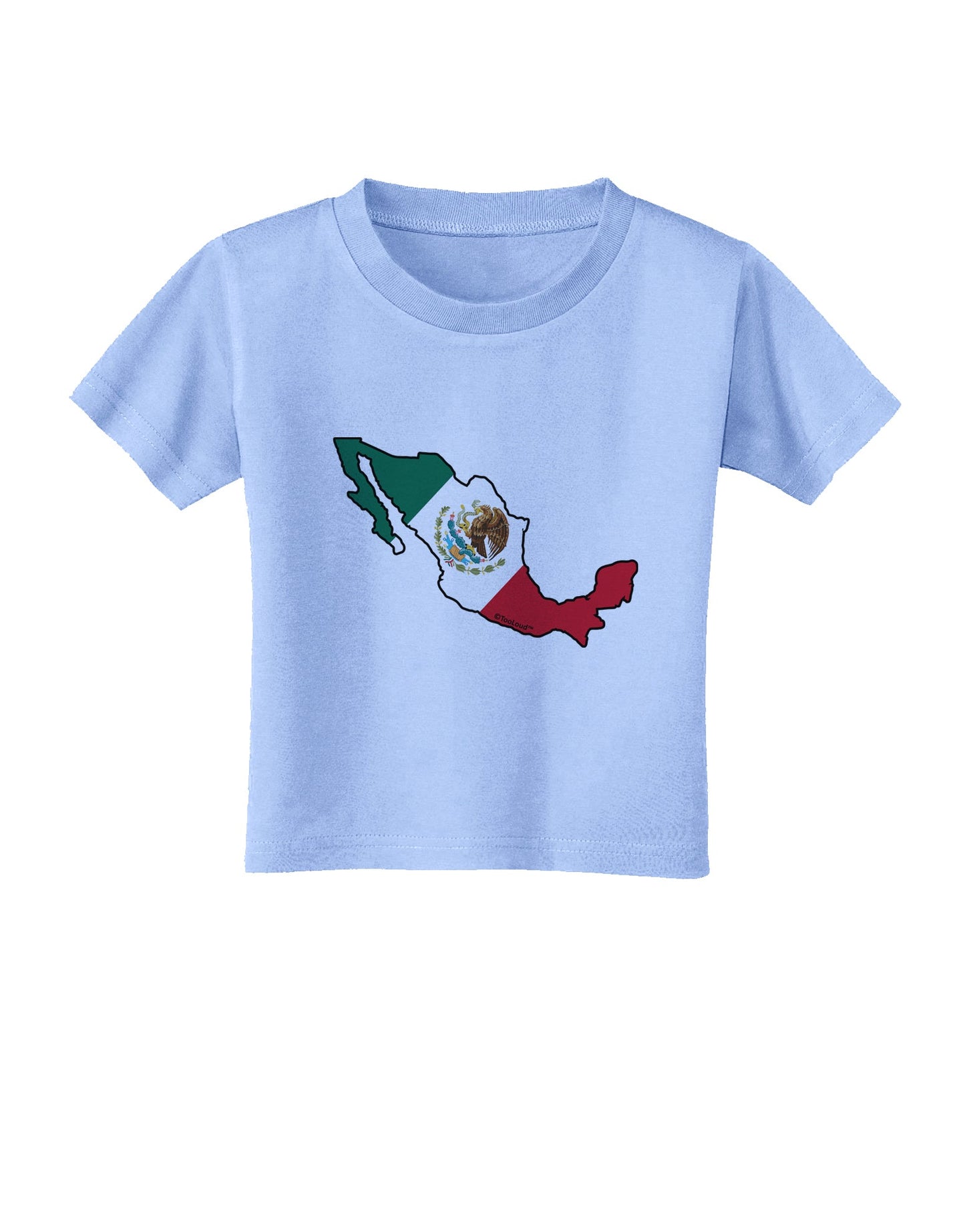 Mexico Outline - Mexican Flag Toddler T-Shirt by TooLoud-Toddler T-Shirt-TooLoud-Aquatic-Blue-2T-Davson Sales