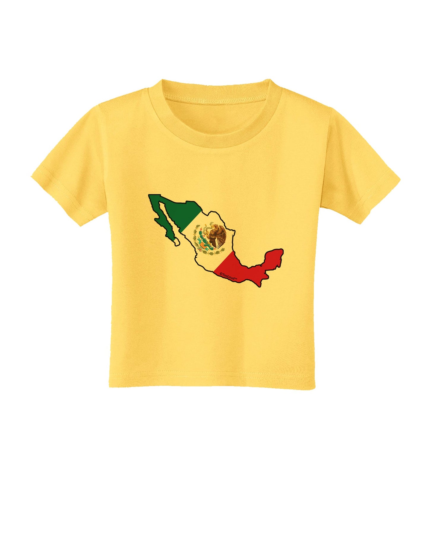Mexico Outline - Mexican Flag Toddler T-Shirt by TooLoud-Toddler T-Shirt-TooLoud-Yellow-2T-Davson Sales
