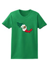 Mexico Outline - Mexican Flag Womens Dark T-Shirt by TooLoud-Womens T-Shirt-TooLoud-Kelly-Green-X-Small-Davson Sales