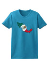 Mexico Outline - Mexican Flag Womens Dark T-Shirt by TooLoud-Womens T-Shirt-TooLoud-Turquoise-X-Small-Davson Sales