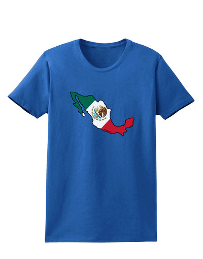 Mexico Outline - Mexican Flag Womens Dark T-Shirt by TooLoud-Womens T-Shirt-TooLoud-Royal-Blue-X-Small-Davson Sales