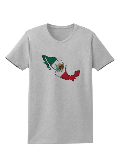 Mexico Outline - Mexican Flag Womens T-Shirt by TooLoud-Womens T-Shirt-TooLoud-AshGray-X-Small-Davson Sales