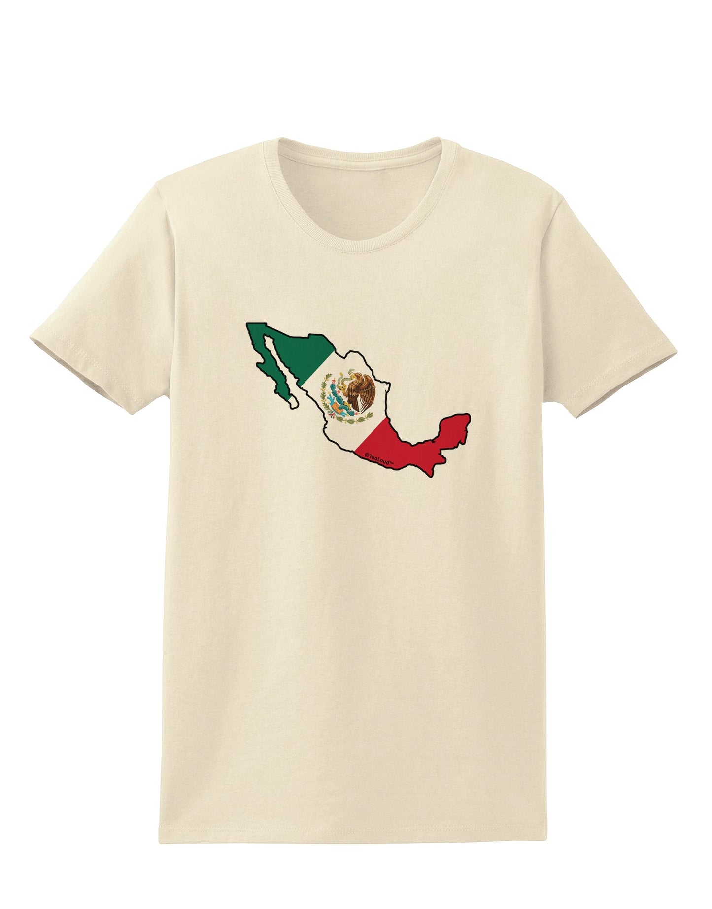 Mexico Outline - Mexican Flag Womens T-Shirt by TooLoud-Womens T-Shirt-TooLoud-Natural-X-Small-Davson Sales