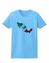 Mexico Outline - Mexican Flag Womens T-Shirt by TooLoud-Womens T-Shirt-TooLoud-Aquatic-Blue-X-Small-Davson Sales