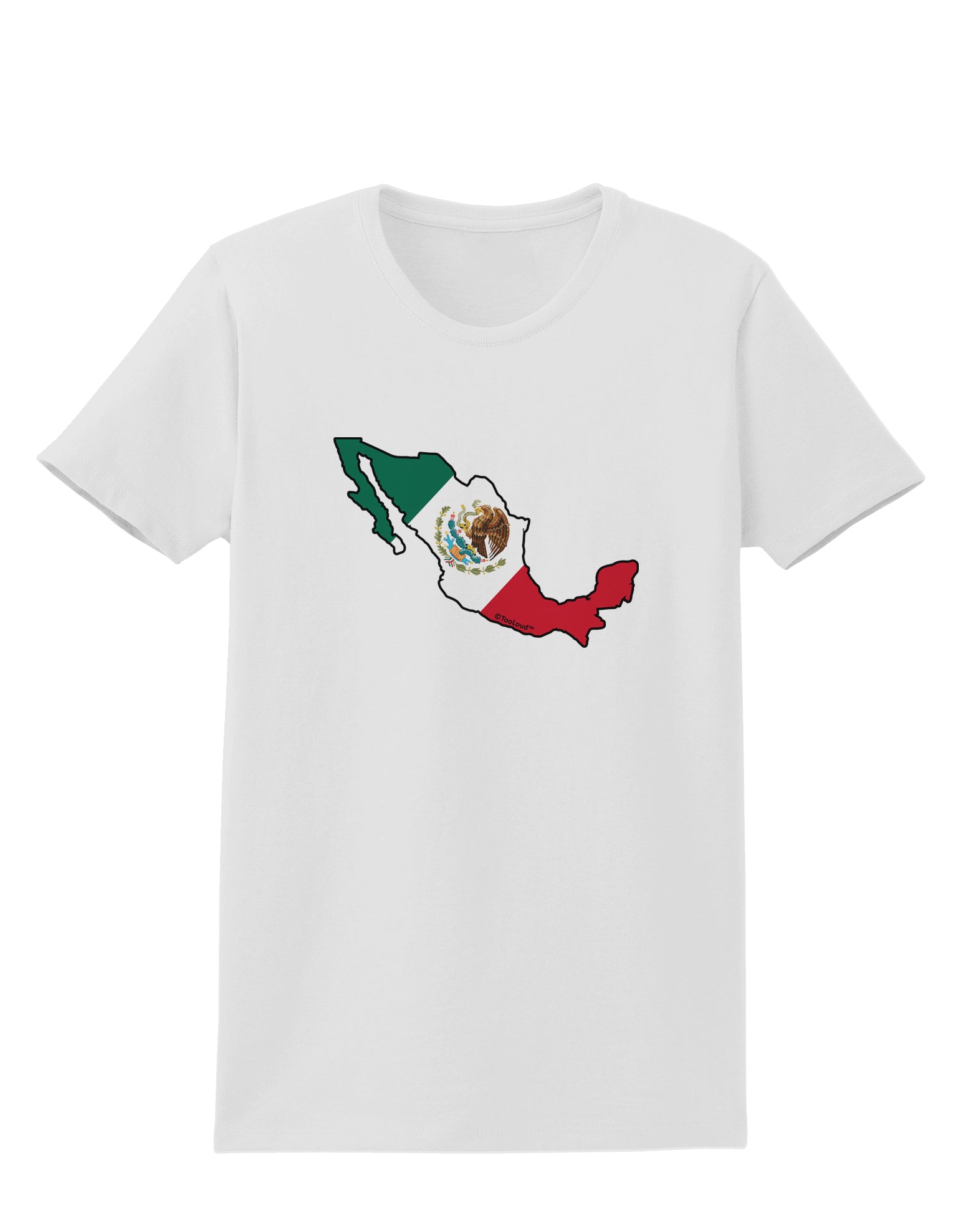Mexico Outline - Mexican Flag Womens T-Shirt by TooLoud-Womens T-Shirt-TooLoud-White-X-Small-Davson Sales