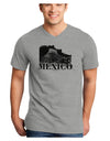 Mexico - Temple No 2 Adult V-Neck T-shirt-Mens V-Neck T-Shirt-TooLoud-HeatherGray-Small-Davson Sales