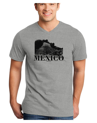 Mexico - Temple No 2 Adult V-Neck T-shirt-Mens V-Neck T-Shirt-TooLoud-HeatherGray-Small-Davson Sales