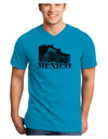 Mexico - Temple No 2 Adult V-Neck T-shirt-Mens V-Neck T-Shirt-TooLoud-Turquoise-Small-Davson Sales