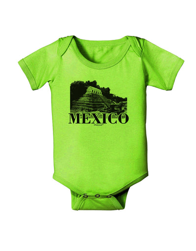 Mexico - Temple No 2 Baby Romper Bodysuit-Baby Romper-TooLoud-Lime-Green-06-Months-Davson Sales