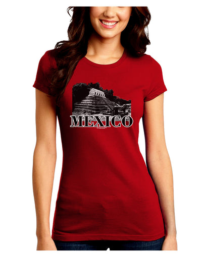 Mexico - Temple No 2 Juniors Crew Dark T-Shirt-T-Shirts Juniors Tops-TooLoud-Red-Juniors Fitted Small-Davson Sales