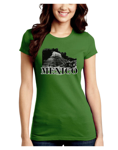 Mexico - Temple No 2 Juniors Crew Dark T-Shirt-T-Shirts Juniors Tops-TooLoud-Kiwi-Green-Juniors Fitted Small-Davson Sales