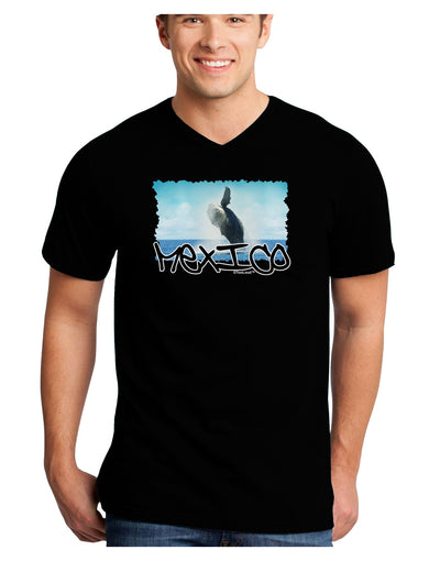 Mexico - Whale Watching Cut-out Adult Dark V-Neck T-Shirt-TooLoud-Black-Small-Davson Sales