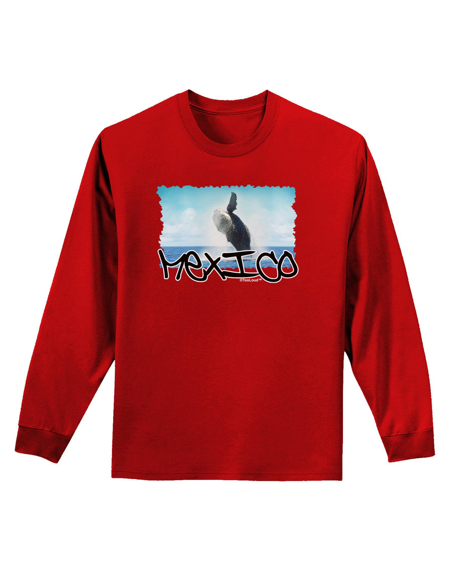 Mexico - Whale Watching Cut-out Adult Long Sleeve Dark T-Shirt-TooLoud-Black-Small-Davson Sales