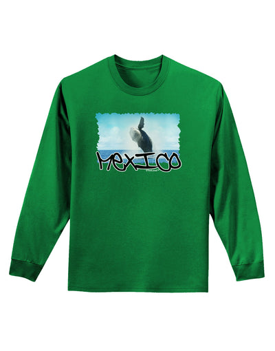 Mexico - Whale Watching Cut-out Adult Long Sleeve Dark T-Shirt-TooLoud-Kelly-Green-Small-Davson Sales