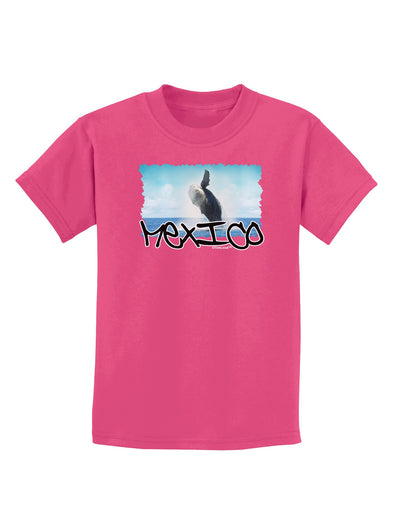 Mexico - Whale Watching Cut-out Childrens Dark T-Shirt-Childrens T-Shirt-TooLoud-Sangria-X-Small-Davson Sales