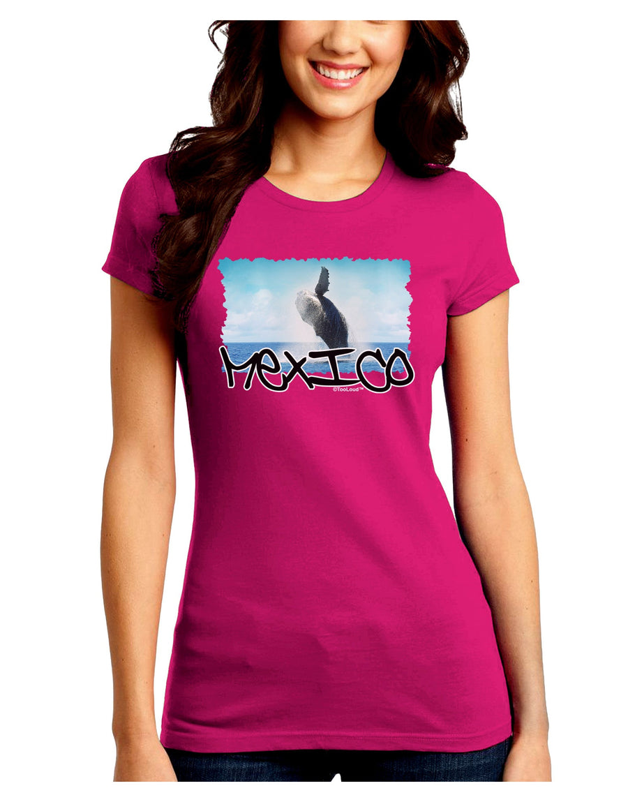 Mexico - Whale Watching Cut-out Juniors Crew Dark T-Shirt-T-Shirts Juniors Tops-TooLoud-Black-Juniors Fitted Small-Davson Sales