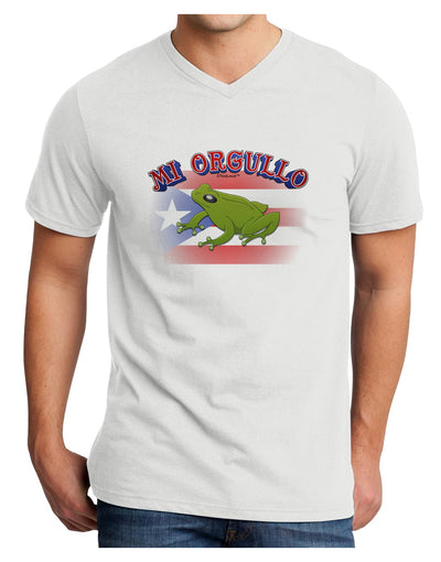 Mi Orgullo Coqui Adult V-Neck T-shirt-Mens V-Neck T-Shirt-TooLoud-White-Small-Davson Sales