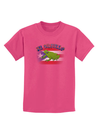 Mi Orgullo Coqui Childrens Dark T-Shirt-Childrens T-Shirt-TooLoud-Sangria-X-Small-Davson Sales