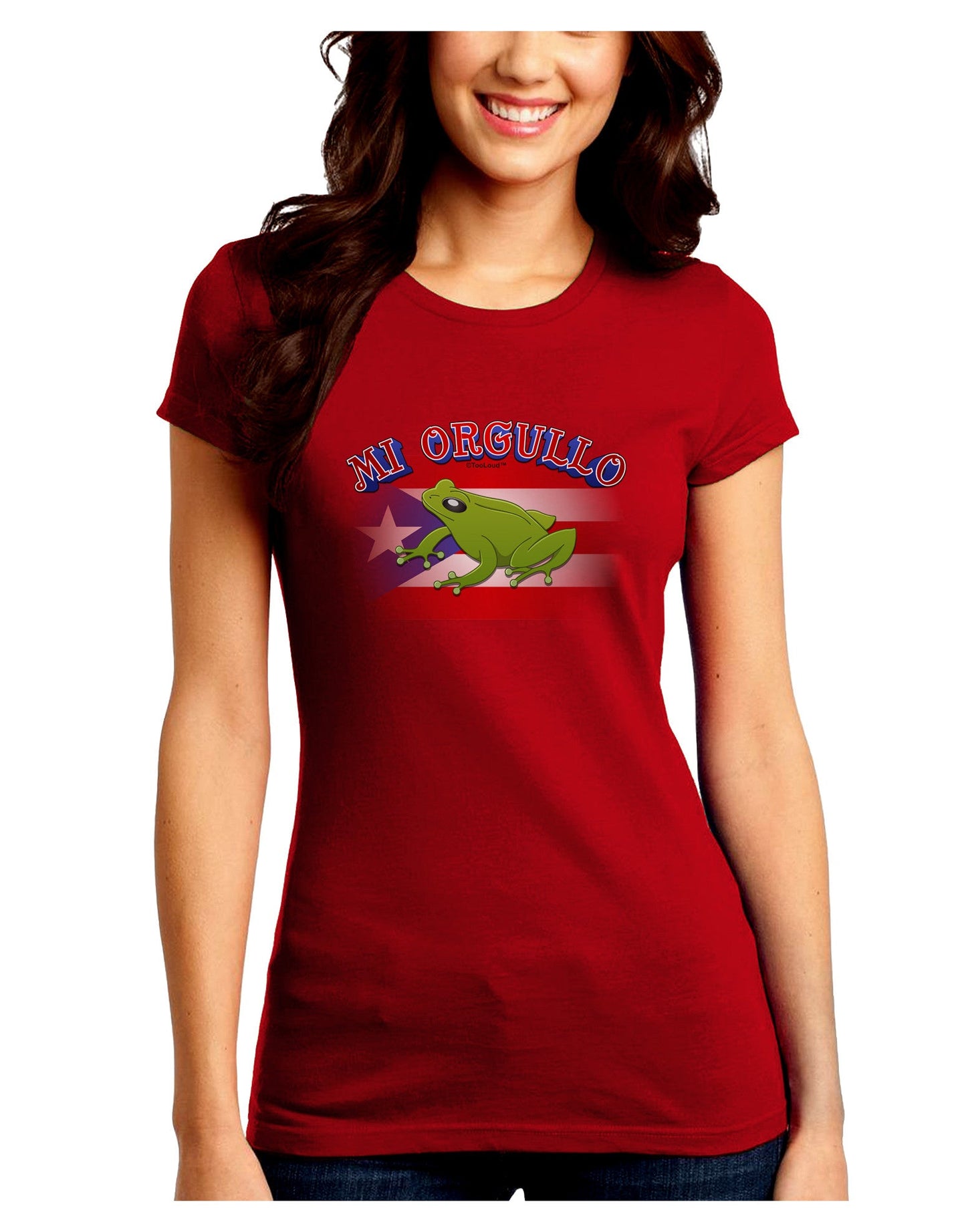 Mi Orgullo Coqui Juniors Petite Crew Dark T-Shirt-T-Shirts Juniors Tops-TooLoud-Red-Juniors Fitted Small-Davson Sales