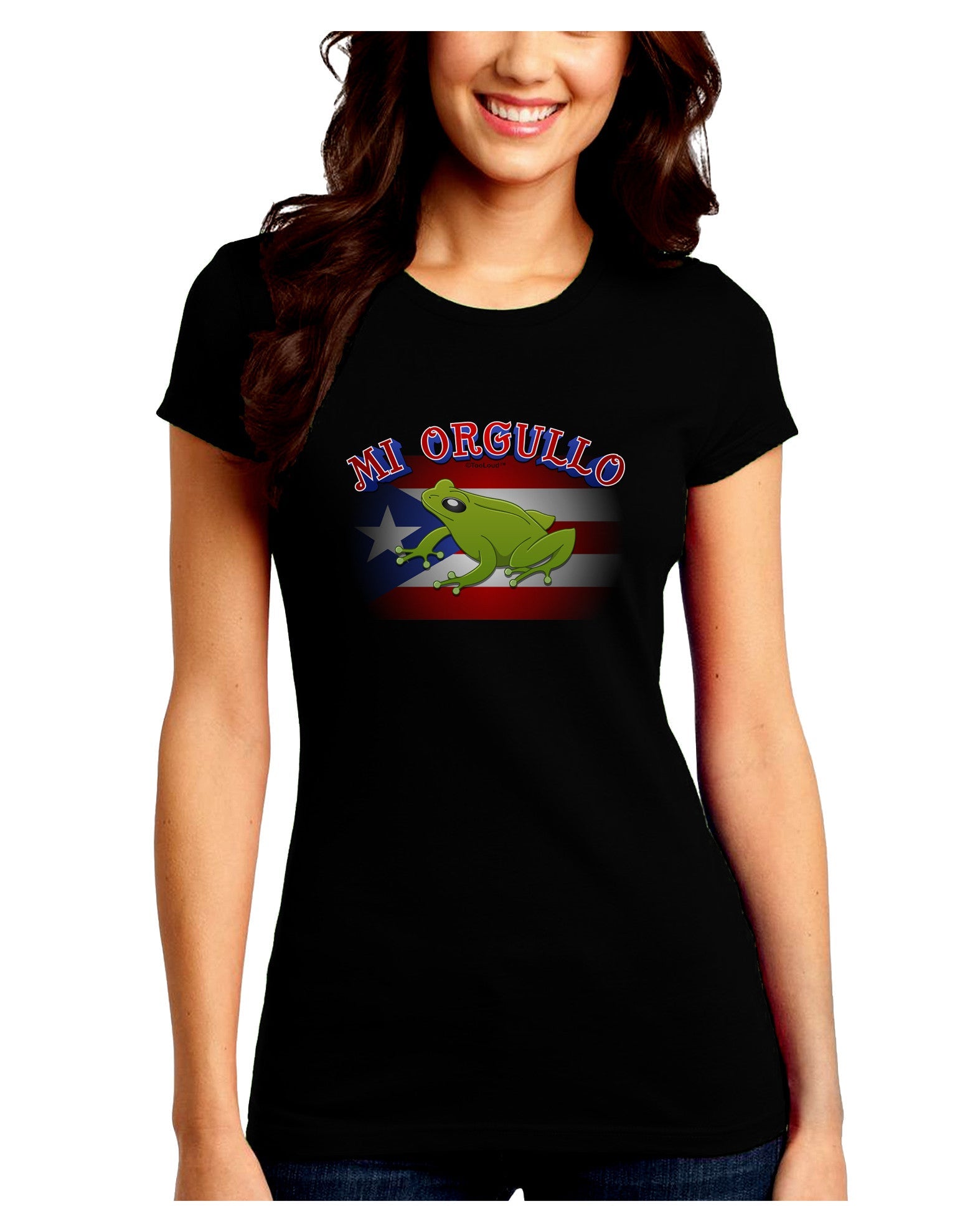 Mi Orgullo Coqui Juniors Petite Crew Dark T-Shirt-T-Shirts Juniors Tops-TooLoud-Black-Juniors Fitted Small-Davson Sales