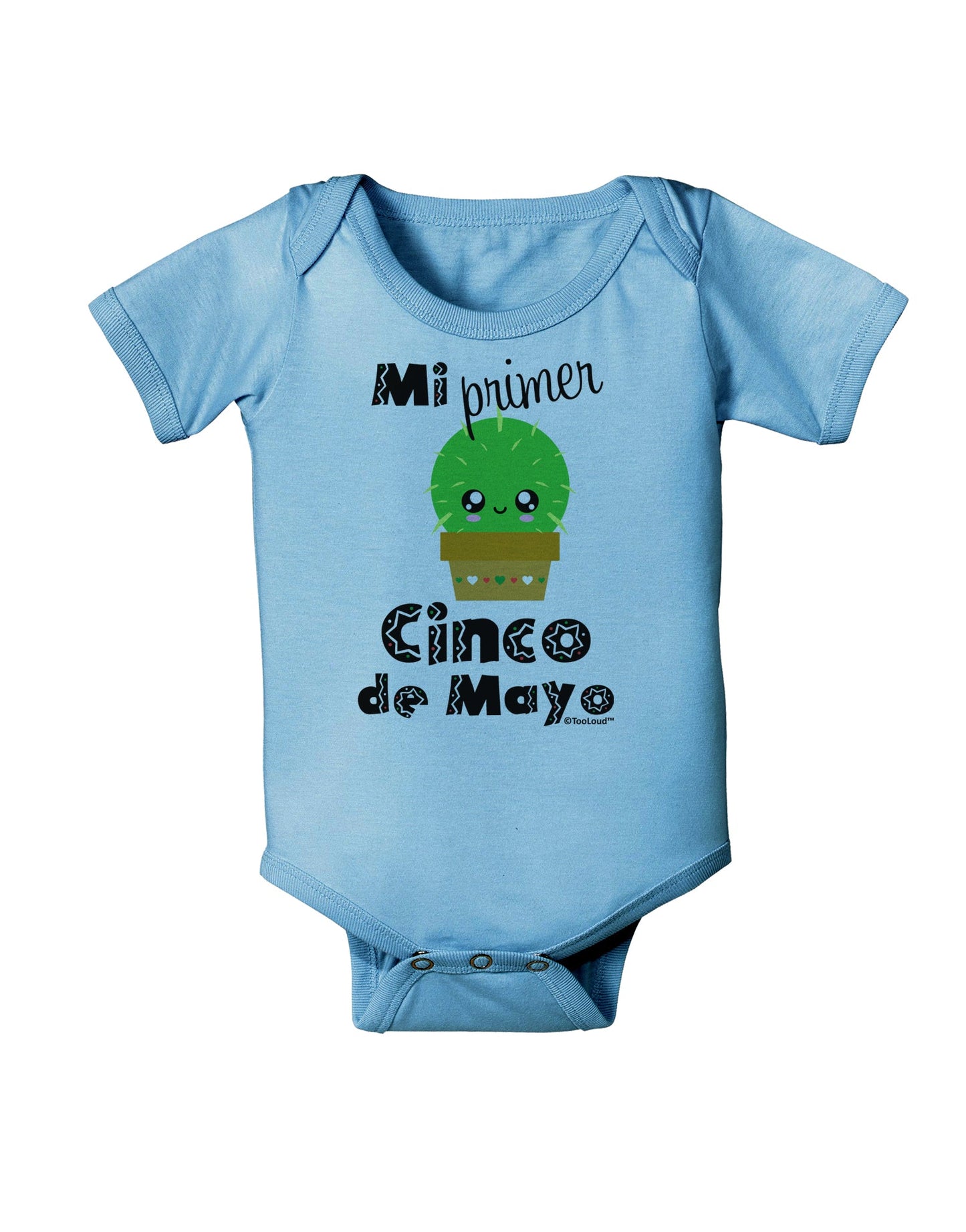Mi Primer Cinco de Mayo - Cute Cactus Design Baby Romper Bodysuit by TooLoud-Baby Romper-TooLoud-Light-Blue-06-Months-Davson Sales