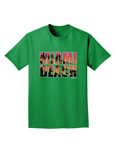 Miami Beach - Sunset Palm Trees Adult Dark T-Shirt by TooLoud-Mens T-Shirt-TooLoud-Kelly-Green-Small-Davson Sales