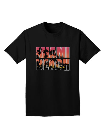 Miami Beach - Sunset Palm Trees Adult Dark T-Shirt by TooLoud-Mens T-Shirt-TooLoud-Black-Small-Davson Sales