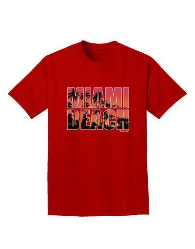 Miami Beach - Sunset Palm Trees Adult Dark T-Shirt by TooLoud-Mens T-Shirt-TooLoud-Red-Small-Davson Sales