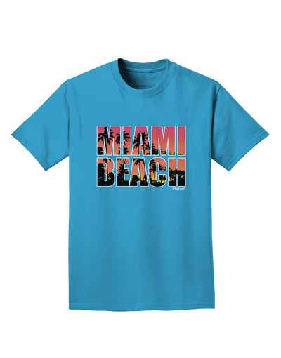 Miami Beach - Sunset Palm Trees Adult Dark T-Shirt by TooLoud-Mens T-Shirt-TooLoud-Turquoise-Small-Davson Sales
