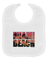 Miami Beach - Sunset Palm Trees Baby Bib by TooLoud