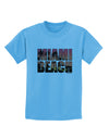 Miami Beach - Sunset Palm Trees Childrens T-Shirt by TooLoud-Childrens T-Shirt-TooLoud-Aquatic-Blue-X-Small-Davson Sales