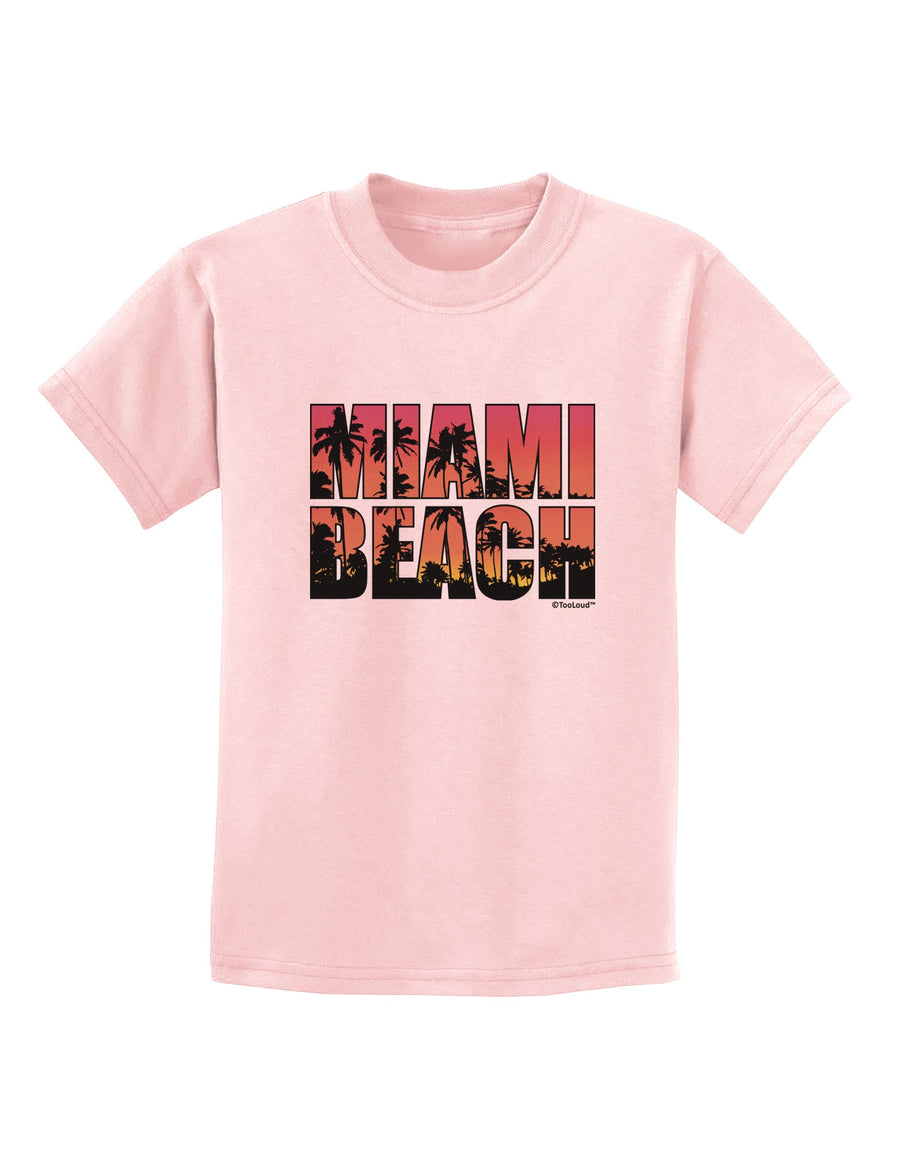 Miami Beach - Sunset Palm Trees Childrens T-Shirt by TooLoud-Childrens T-Shirt-TooLoud-White-X-Small-Davson Sales