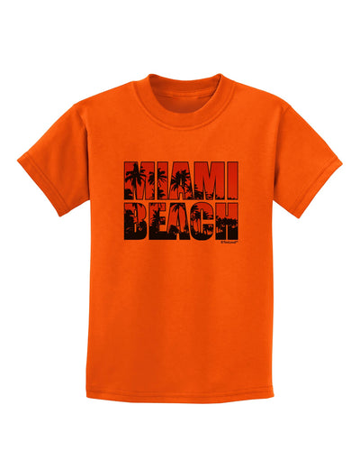 Miami Beach - Sunset Palm Trees Childrens T-Shirt by TooLoud-Childrens T-Shirt-TooLoud-Orange-X-Small-Davson Sales