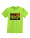 Miami Beach - Sunset Palm Trees Childrens T-Shirt by TooLoud-Childrens T-Shirt-TooLoud-Lime-Green-X-Small-Davson Sales