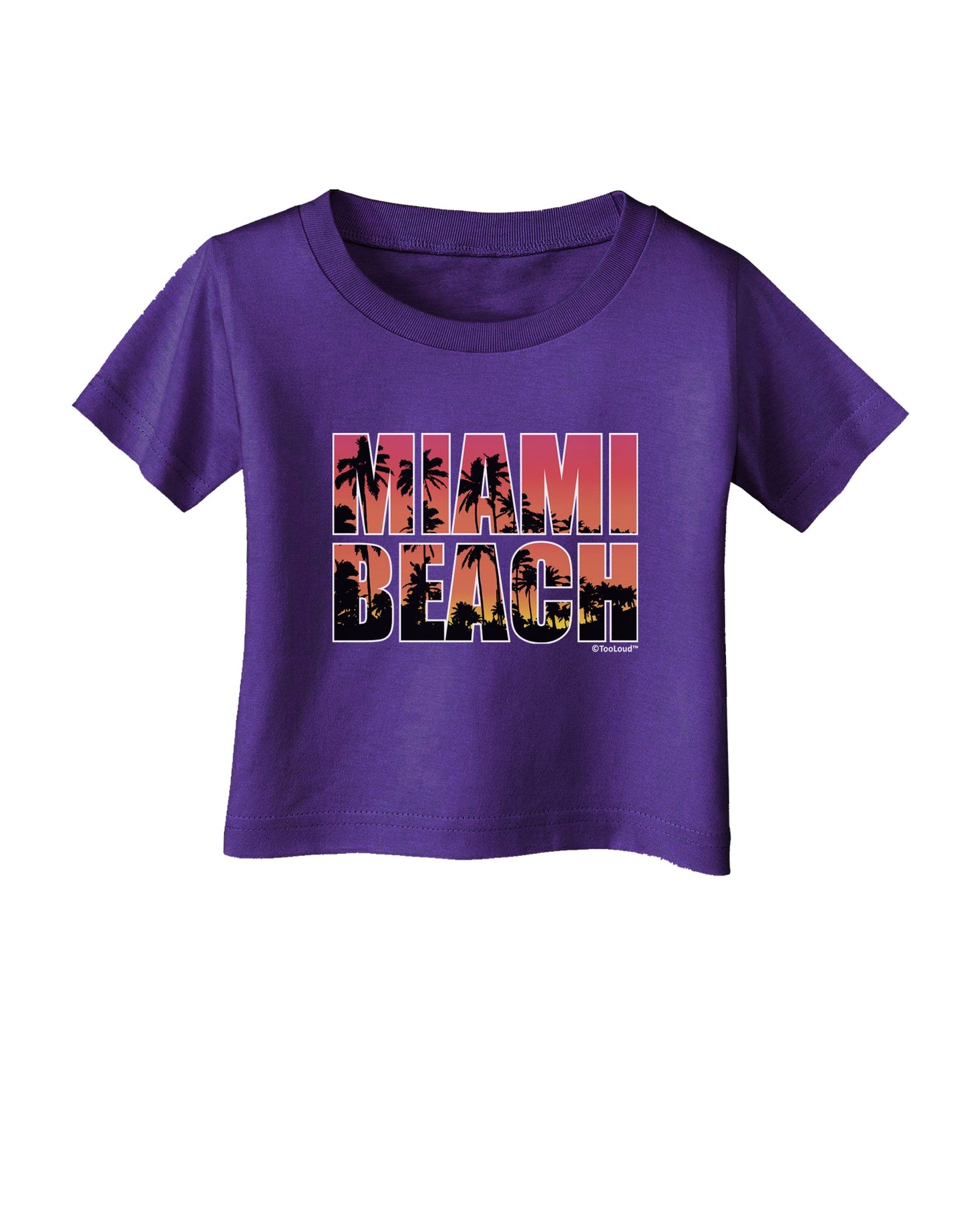 Miami Beach - Sunset Palm Trees Infant T-Shirt Dark by TooLoud-Infant T-Shirt-TooLoud-Purple-06-Months-Davson Sales