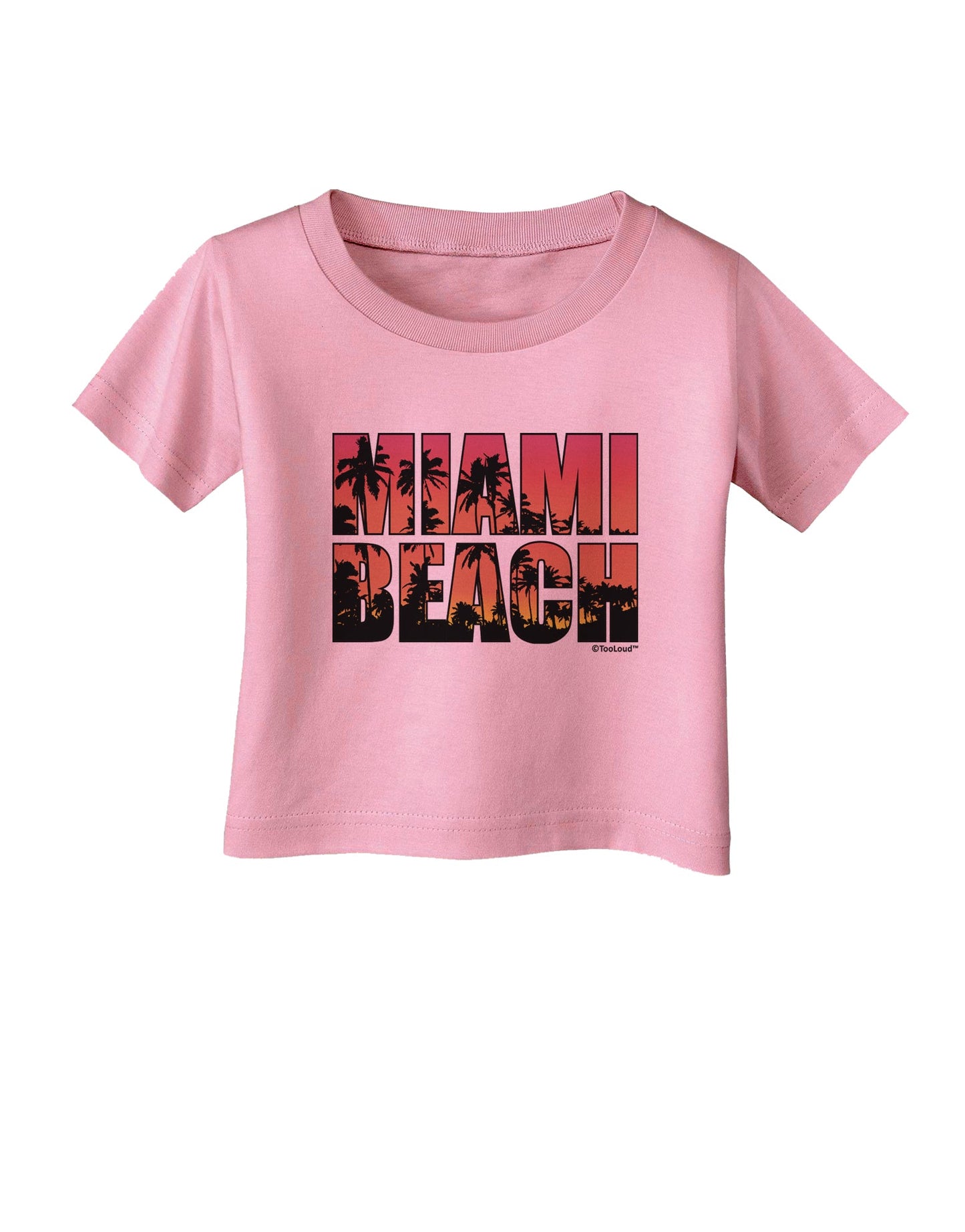 Miami Beach - Sunset Palm Trees Infant T-Shirt by TooLoud-Infant T-Shirt-TooLoud-Candy-Pink-06-Months-Davson Sales