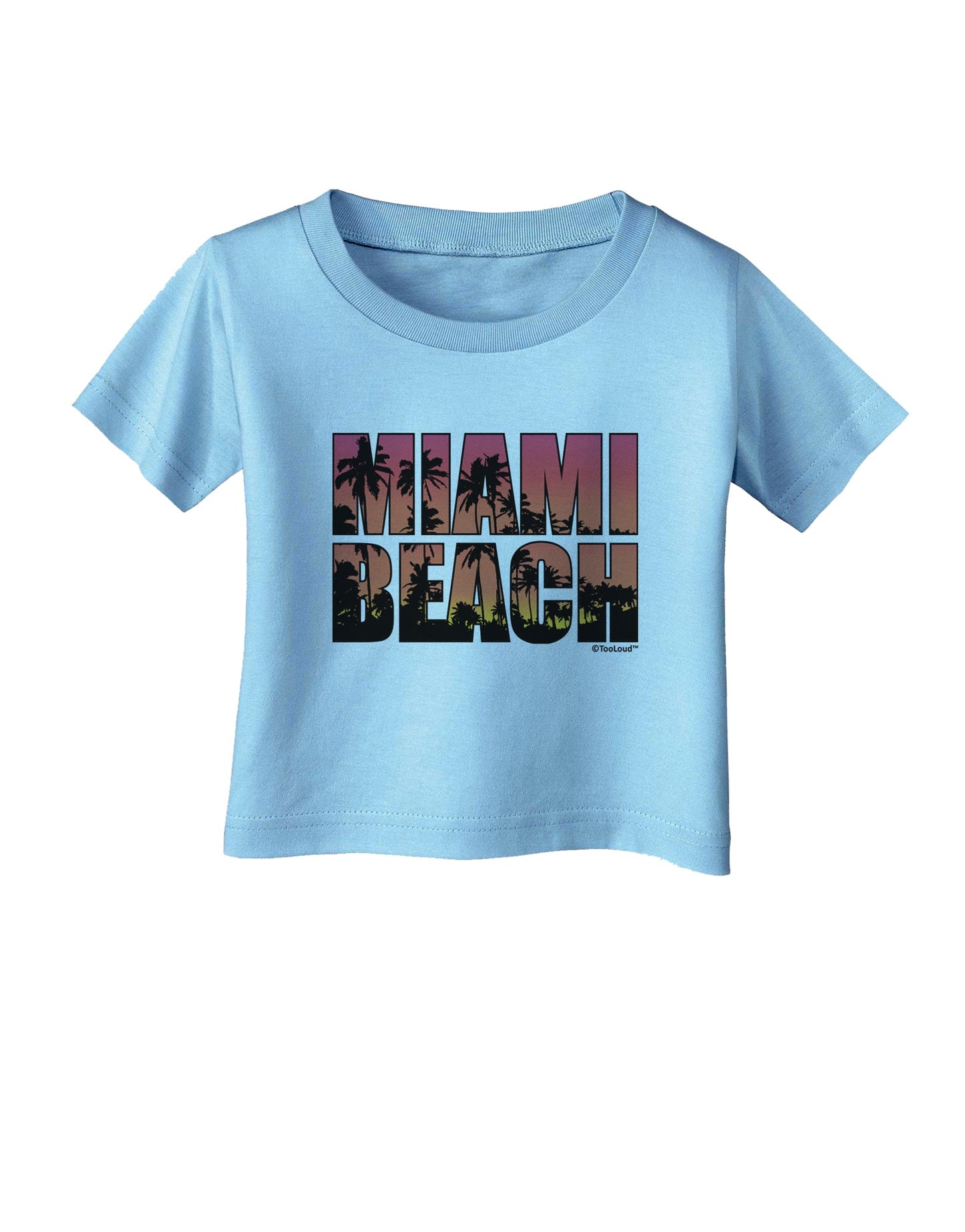 Miami Beach - Sunset Palm Trees Infant T-Shirt by TooLoud-Infant T-Shirt-TooLoud-Aquatic-Blue-06-Months-Davson Sales