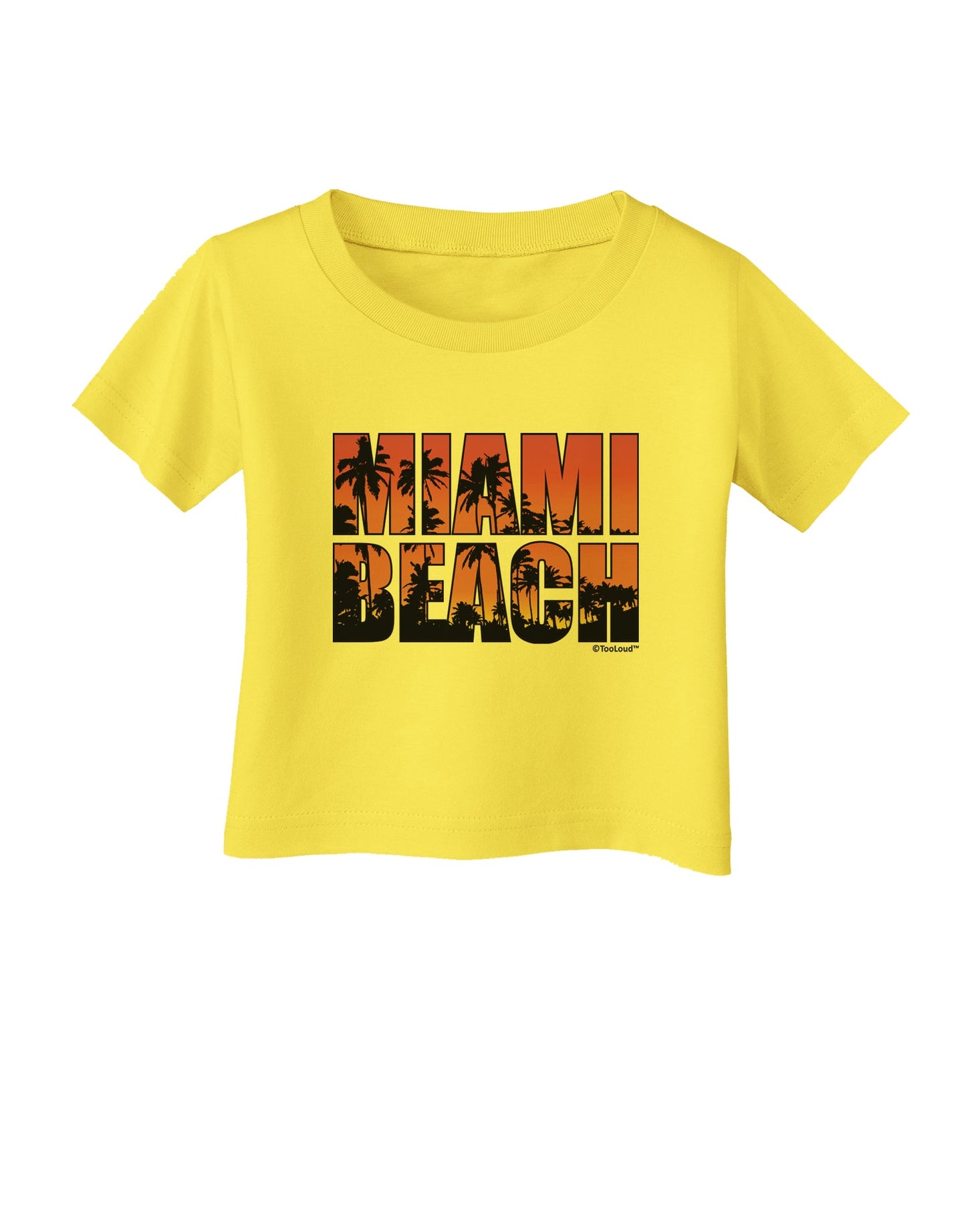 Miami Beach - Sunset Palm Trees Infant T-Shirt by TooLoud-Infant T-Shirt-TooLoud-Yellow-06-Months-Davson Sales