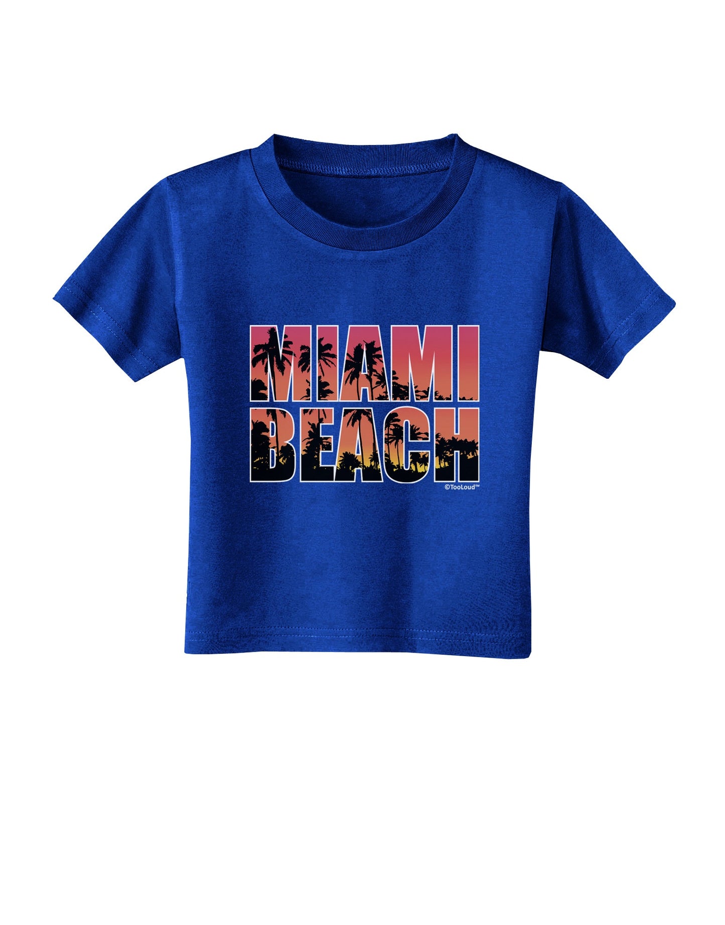 Miami Beach - Sunset Palm Trees Toddler T-Shirt Dark by TooLoud-Toddler T-Shirt-TooLoud-Royal-Blue-2T-Davson Sales