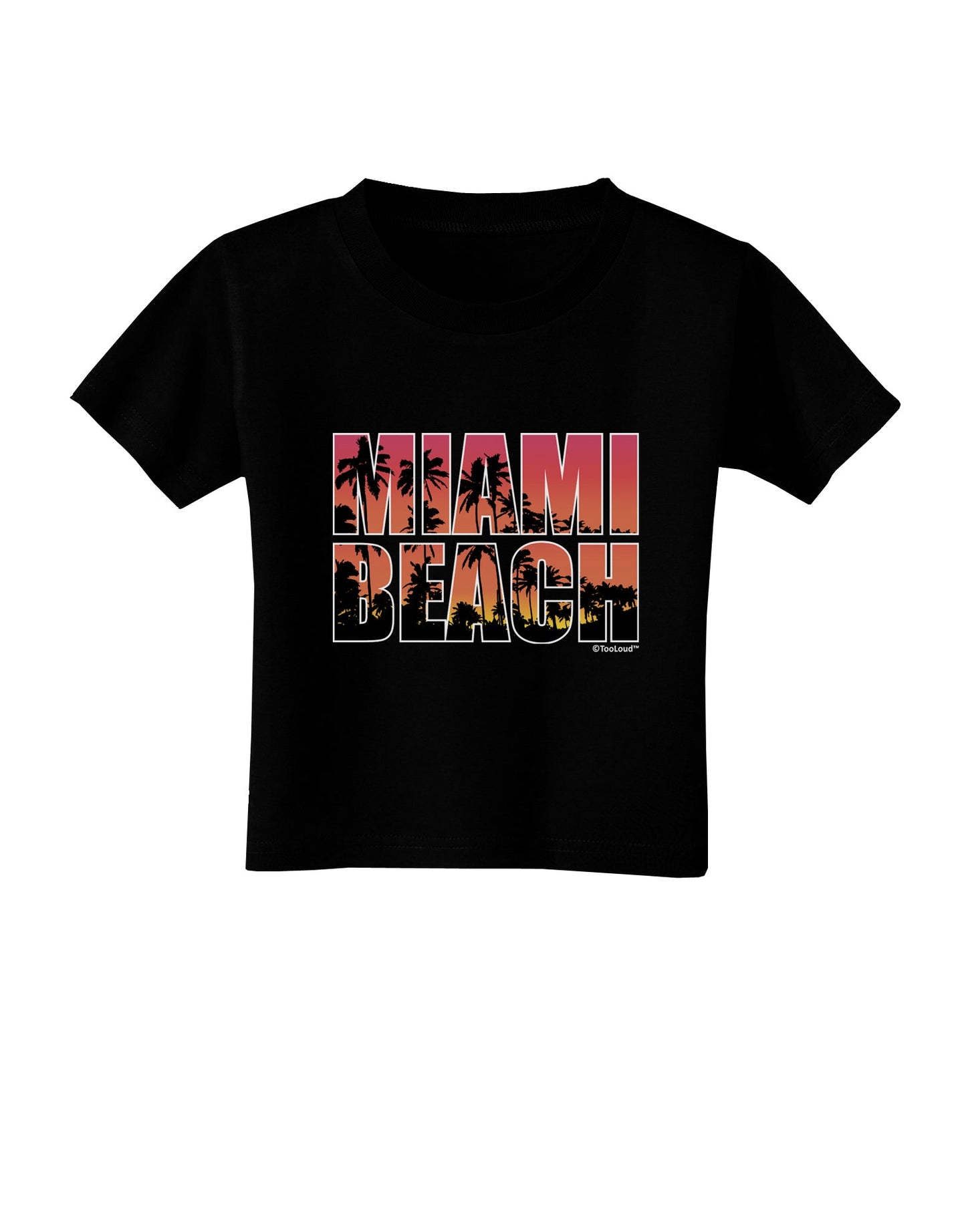 Miami Beach - Sunset Palm Trees Toddler T-Shirt Dark by TooLoud-Toddler T-Shirt-TooLoud-Black-2T-Davson Sales