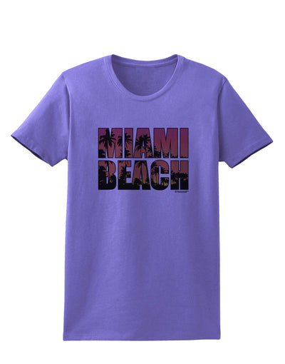 Miami Beach - Sunset Palm Trees Womens T-Shirt by TooLoud-Womens T-Shirt-TooLoud-Violet-X-Small-Davson Sales