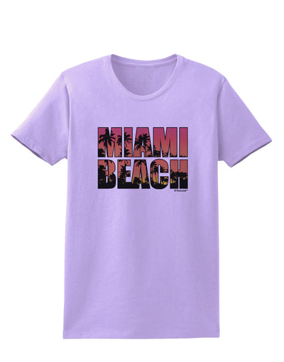 Miami Beach - Sunset Palm Trees Womens T-Shirt by TooLoud-Womens T-Shirt-TooLoud-Lavender-X-Small-Davson Sales