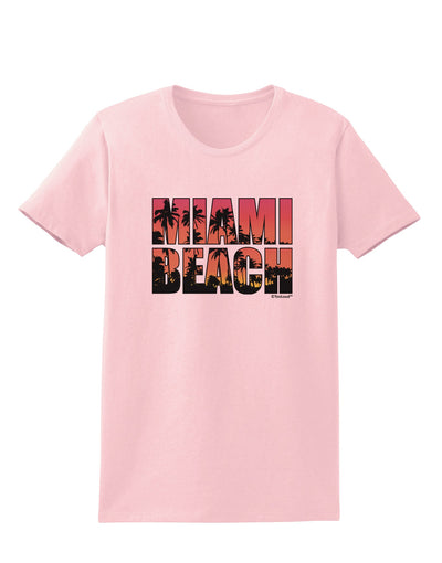 Miami Beach - Sunset Palm Trees Womens T-Shirt by TooLoud-Womens T-Shirt-TooLoud-PalePink-X-Small-Davson Sales