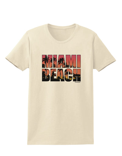 Miami Beach - Sunset Palm Trees Womens T-Shirt by TooLoud-Womens T-Shirt-TooLoud-Natural-X-Small-Davson Sales