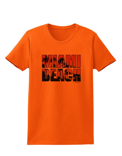 Miami Beach - Sunset Palm Trees Womens T-Shirt by TooLoud-Womens T-Shirt-TooLoud-Orange-X-Small-Davson Sales