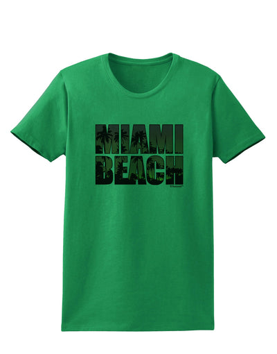 Miami Beach - Sunset Palm Trees Womens T-Shirt by TooLoud-Womens T-Shirt-TooLoud-Kelly-Green-X-Small-Davson Sales