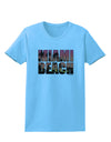 Miami Beach - Sunset Palm Trees Womens T-Shirt by TooLoud-Womens T-Shirt-TooLoud-Aquatic-Blue-X-Small-Davson Sales