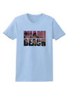 Miami Beach - Sunset Palm Trees Womens T-Shirt by TooLoud-Womens T-Shirt-TooLoud-Light-Blue-X-Small-Davson Sales