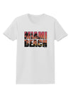 Miami Beach - Sunset Palm Trees Womens T-Shirt by TooLoud-Womens T-Shirt-TooLoud-White-X-Small-Davson Sales